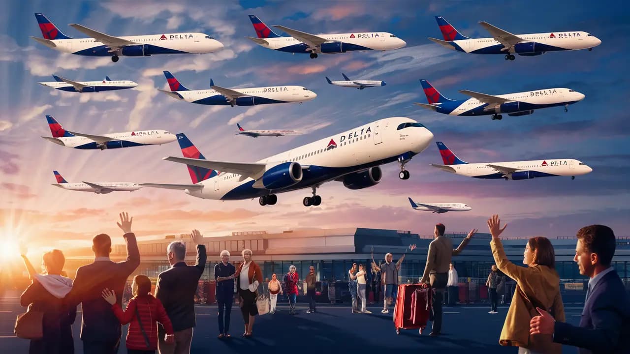 How many Delta flights are there a day?