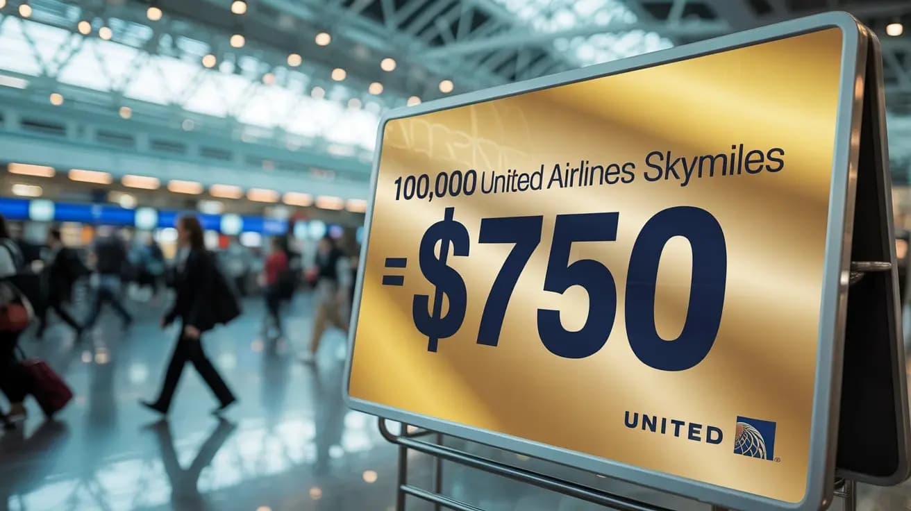 How much is 100,000 United Airlines SkyMiles worth?